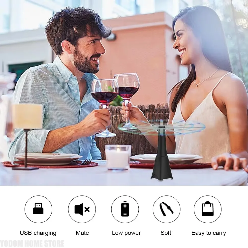Fly Fans for Tables Portable Table/Hang Top Food Fan Outdoor Indoor Keep Flies Away, Fly Deterrent for Picnic, Restaurant, Party - view 3