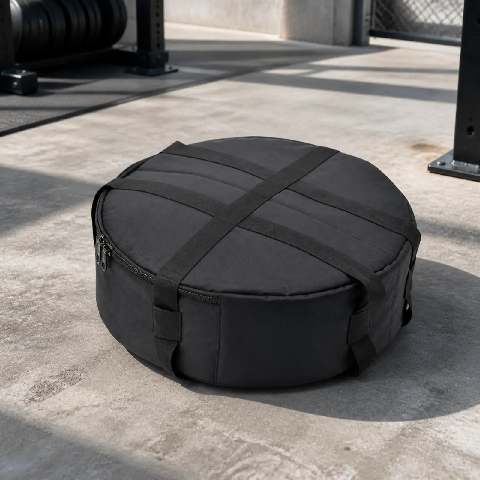 Round Backpack-Style Fitness Disc Bag Lightweight Padded Fitness Disc Storage Bag Adjustable for Strength Trainers, Equipment
