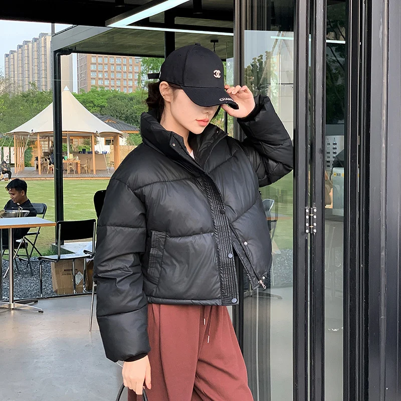 2024 New Women Parkas Winter Warm Loose Puffy Coats Cotton Padded Stand Collar Korean Puffer Jackets Fashion Female Clothes