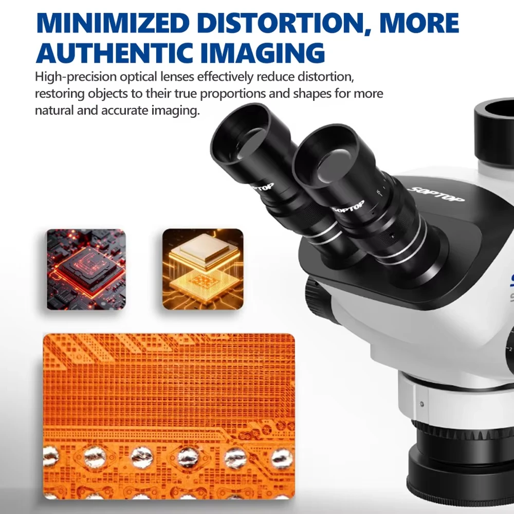 SOPTOP 7060 PRO Trinocular Stereo Microscope 7-60X Continuous Zoom