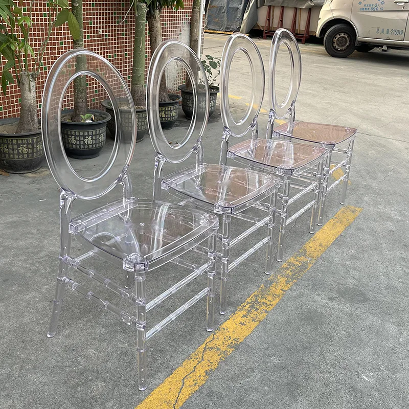 Wedding transparent bamboo chair transparent chair round backrest crystal chair transparent stool acrylic