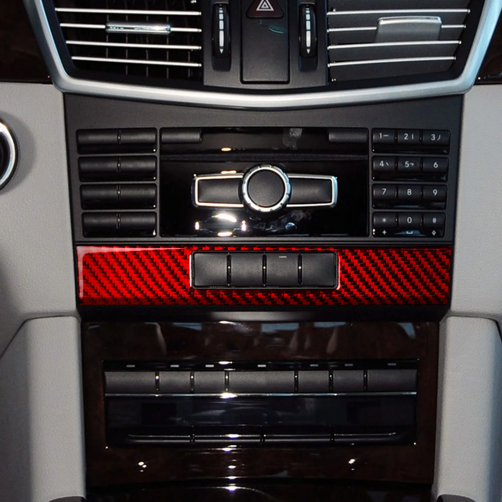 Carbon Fiber Sticker For Mercedes-Benz E-Class W212 S212 2011 2012 2013 2014 2015 Center Console Panel Decal Gift for Car Lover