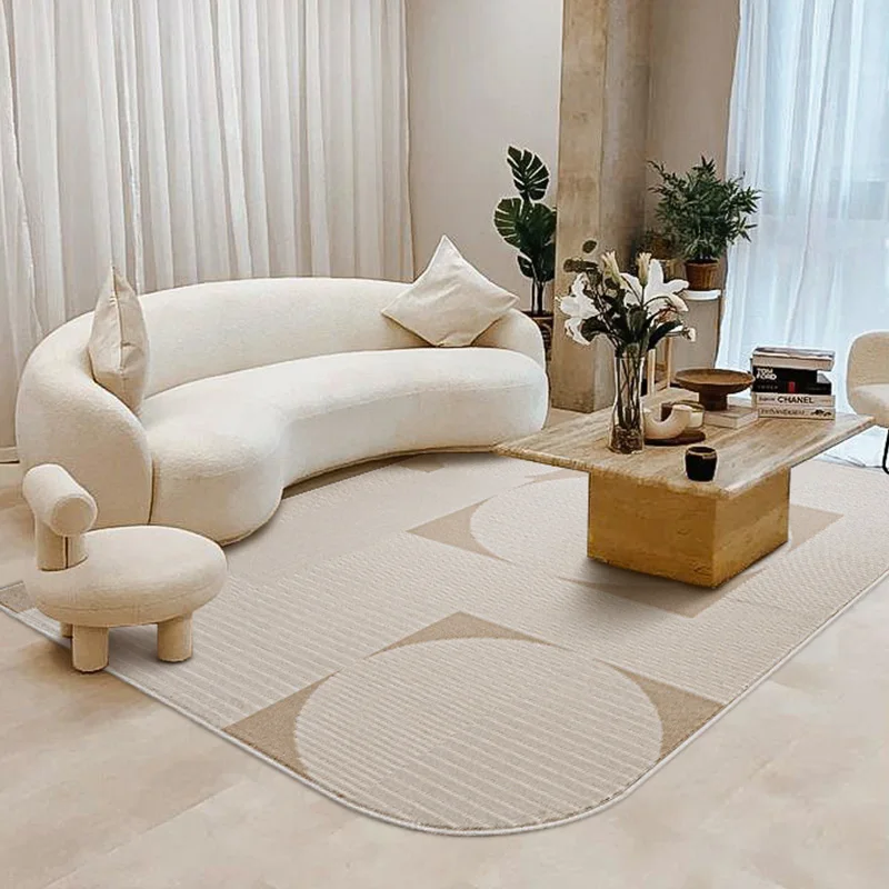 Cream-style special-shaped carpet, living room,  carpet, rounded corners, rectangular, high-class, light luxury and simple