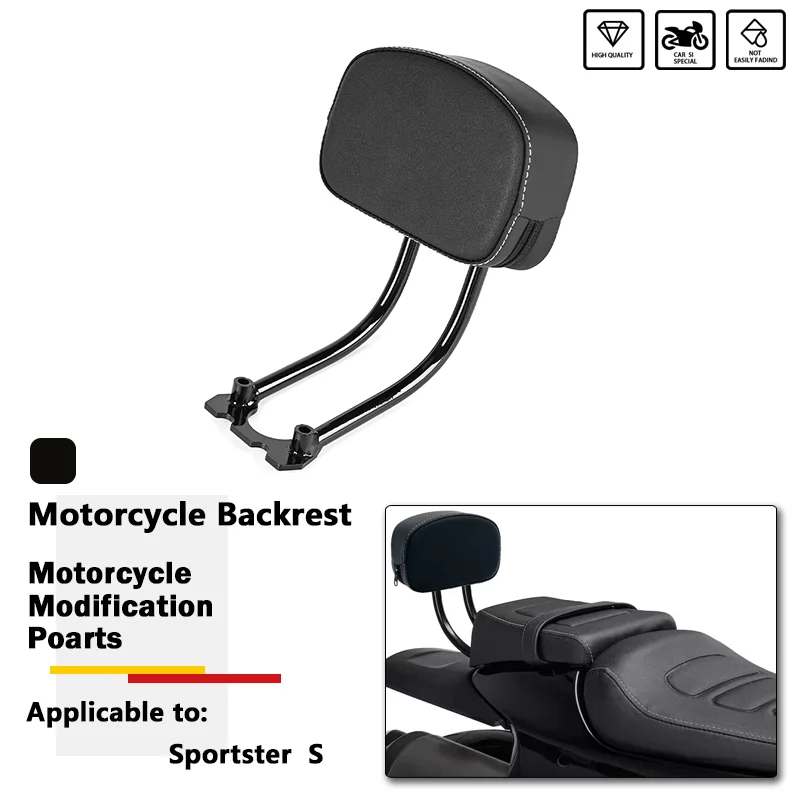 Motorcycle Passenger Backrest Sissy Bar Rear Seat Pillion Cushion Pad Fits For Harley Sportster S RH1250S RH 1250 2021 2022 2023