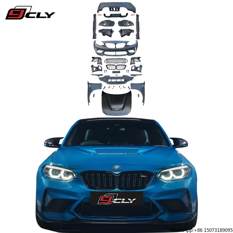 High Quality Car Bumper for  2 Series F22 M2 F87 Upgrade M2C Wide Body Kit Front Bumper Rear Bumper Side Skirt CS Hood