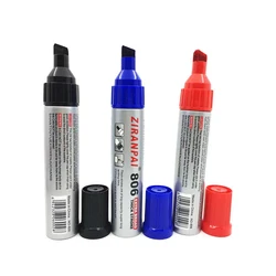 3 Color Large-Capacity Marker 10mm Nib Oil-Based Big-Ended Marker Pen Refillable Waterproof Non-Erasable