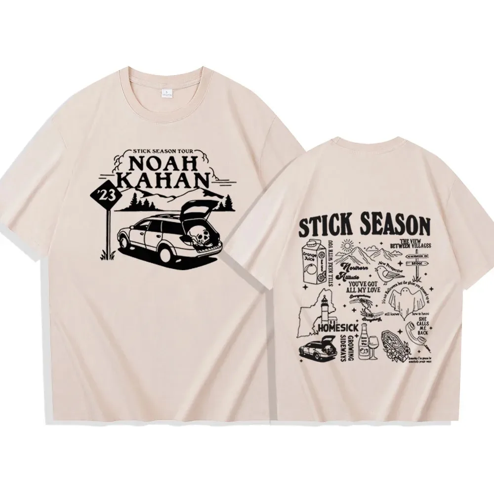 Noah Kahan Stick Season 2023 t-shirty męskie odzież damska koszule z krótkim rękawem z okrągłym dekoltem w stylu Harajuku