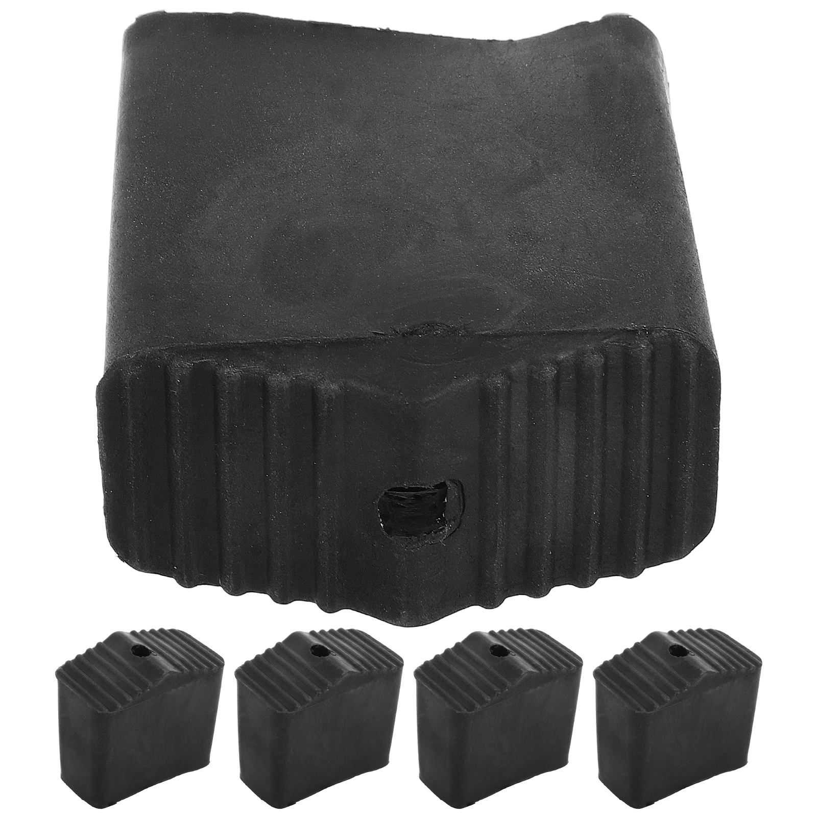 

5 Pcs Folding Herringbone Ladder Extension Parts End Caps Replacement Floor Mat Feet Pads Black Covers Rubber