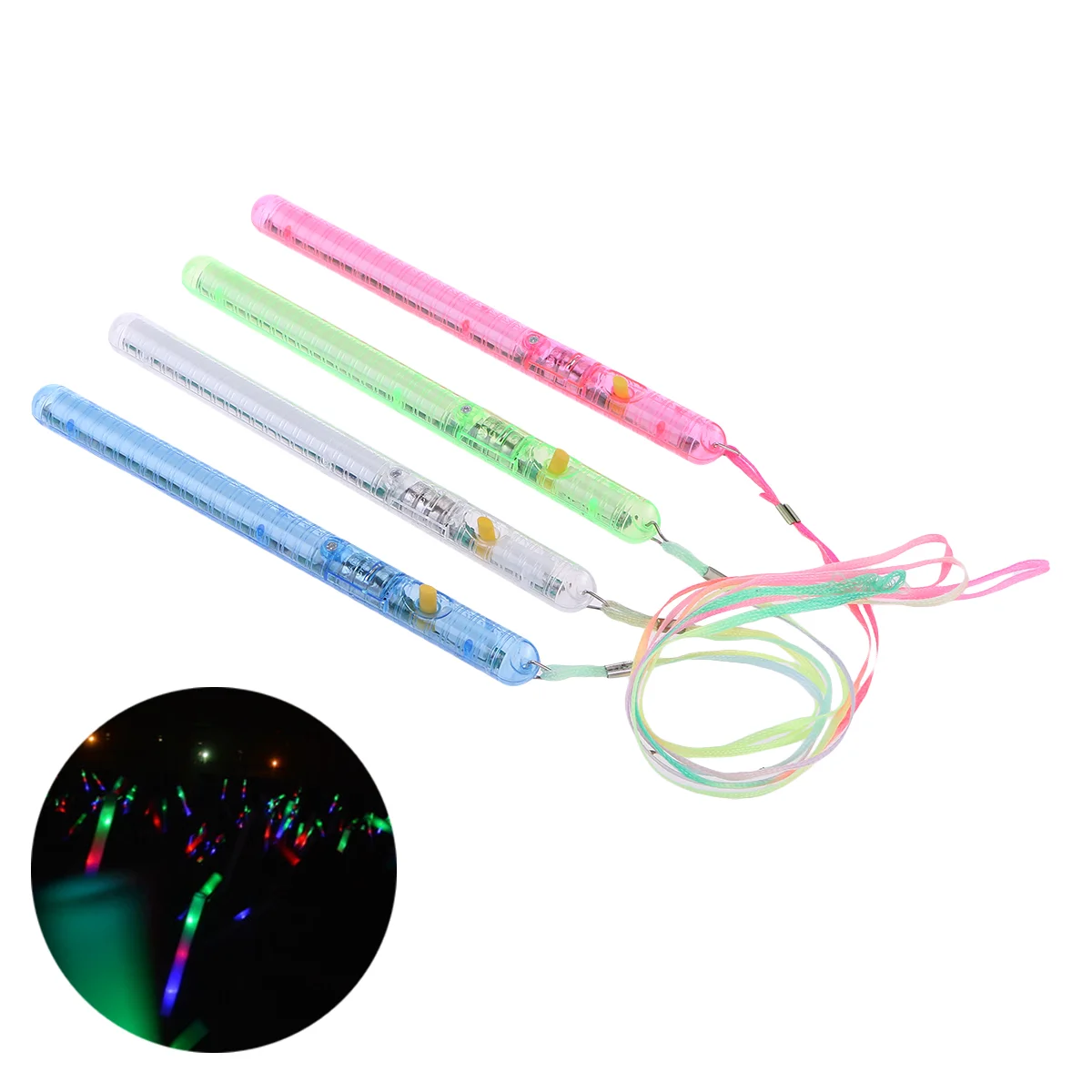 12 Pcs Micro Flashlight Glow Stick Multi Colour Miniature LED Sticks Glowsticks