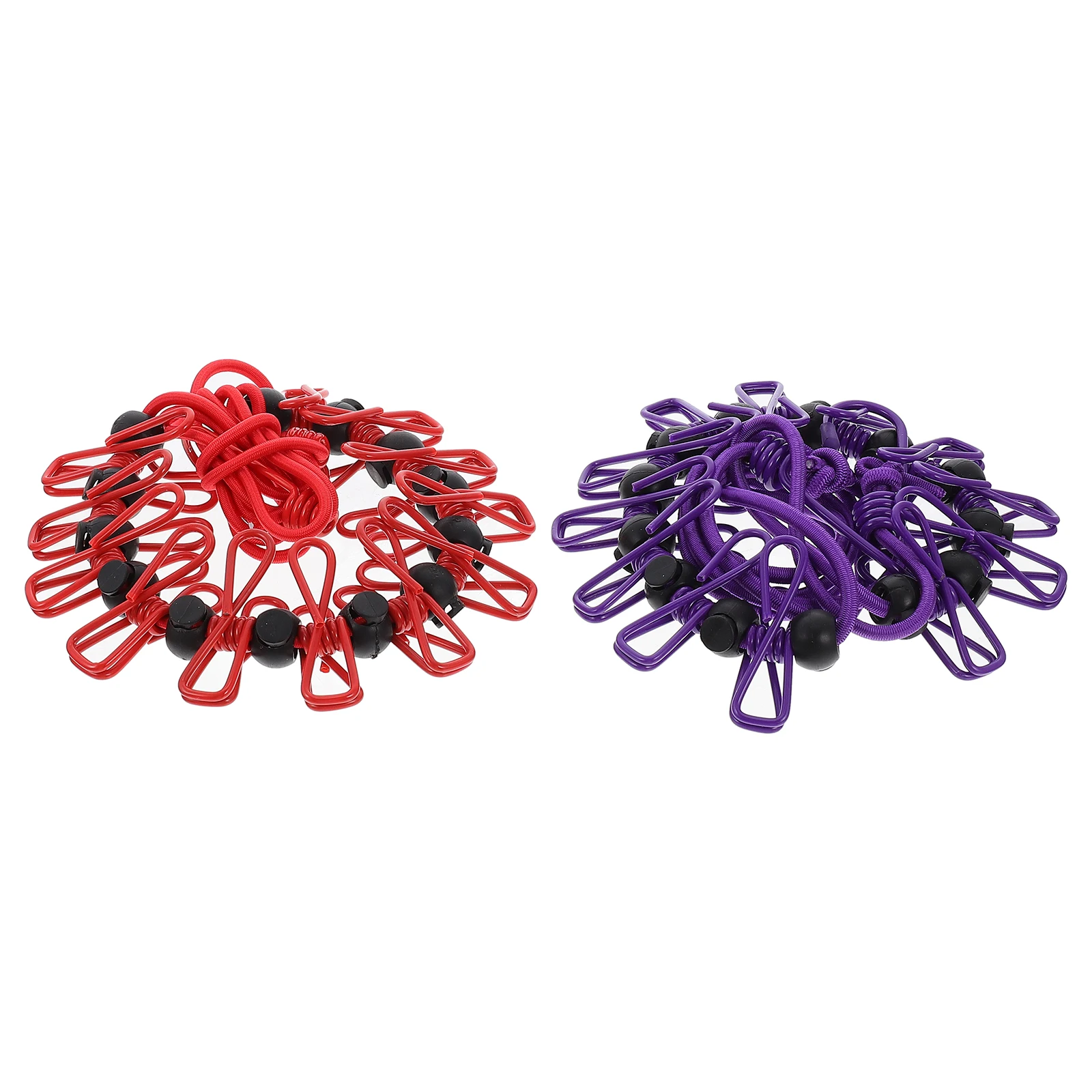 

2pcs Retractable Clothesline Drying Rope Outdoor Portable Elastic Hanger Balcony Backyard Use Household Storage Solution
