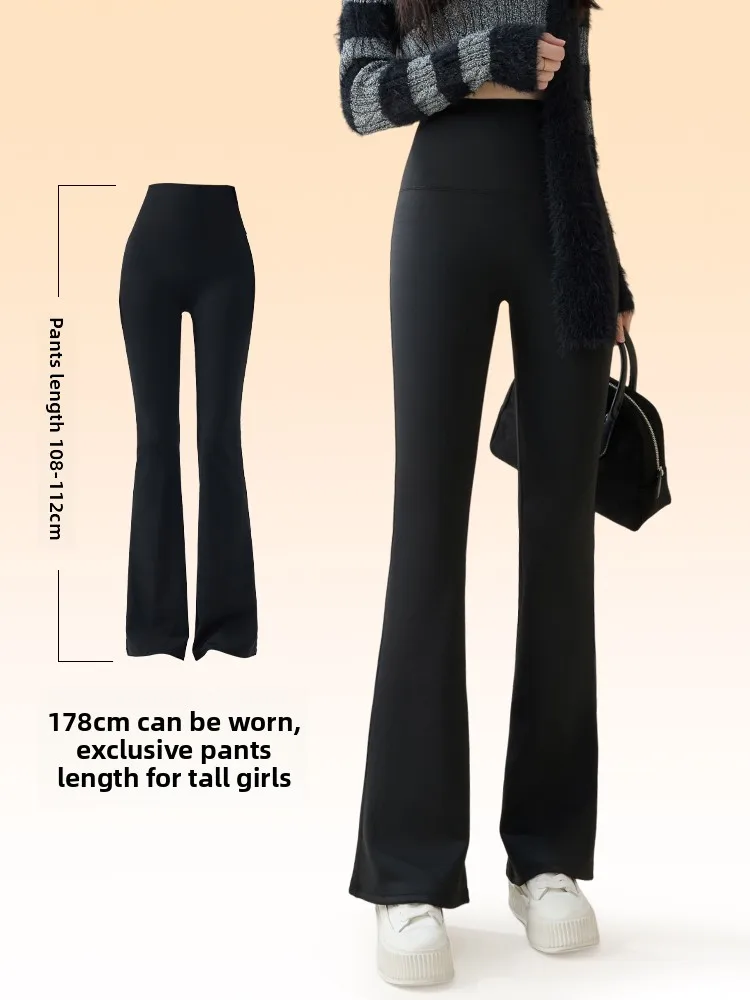 Pantalones de Yoga de cintura alta, longitud extendida, forro de Fce, Bootcut, prendas de vestir exteriores, Faion de invierno, mallas adelgazantes con Control de barriga de talla grande