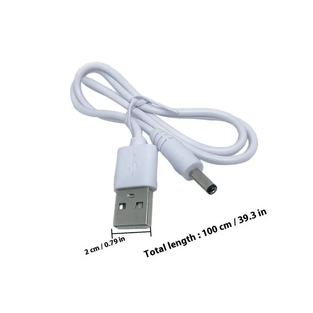 2Pcs Dc Charging Cable USB to Dc Adapter 3.5x1.35mm Universal Charger Cord for Home Office on The Go Devices Over Current