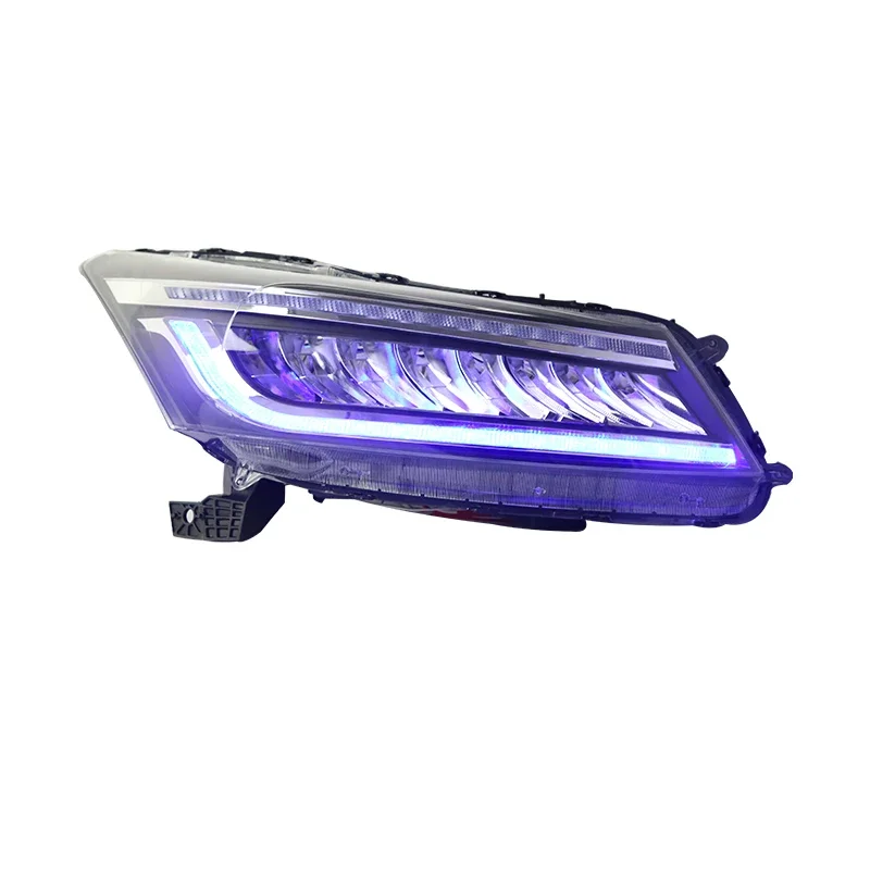 For honda accord auto front lamp with light from blue turn to white 2008-2012 full led headlamp for accord 8th headlights