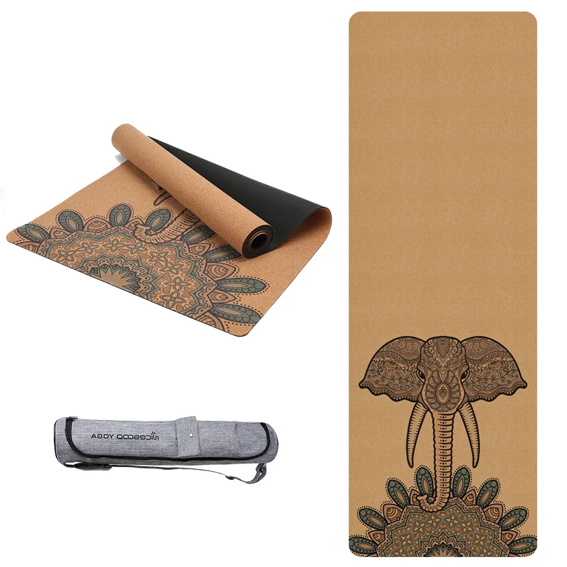 

Yoga Mat Custom Design Natural Rubber OEM Custom Label Cork Yoga Mat with Carry Bag for Wholesales