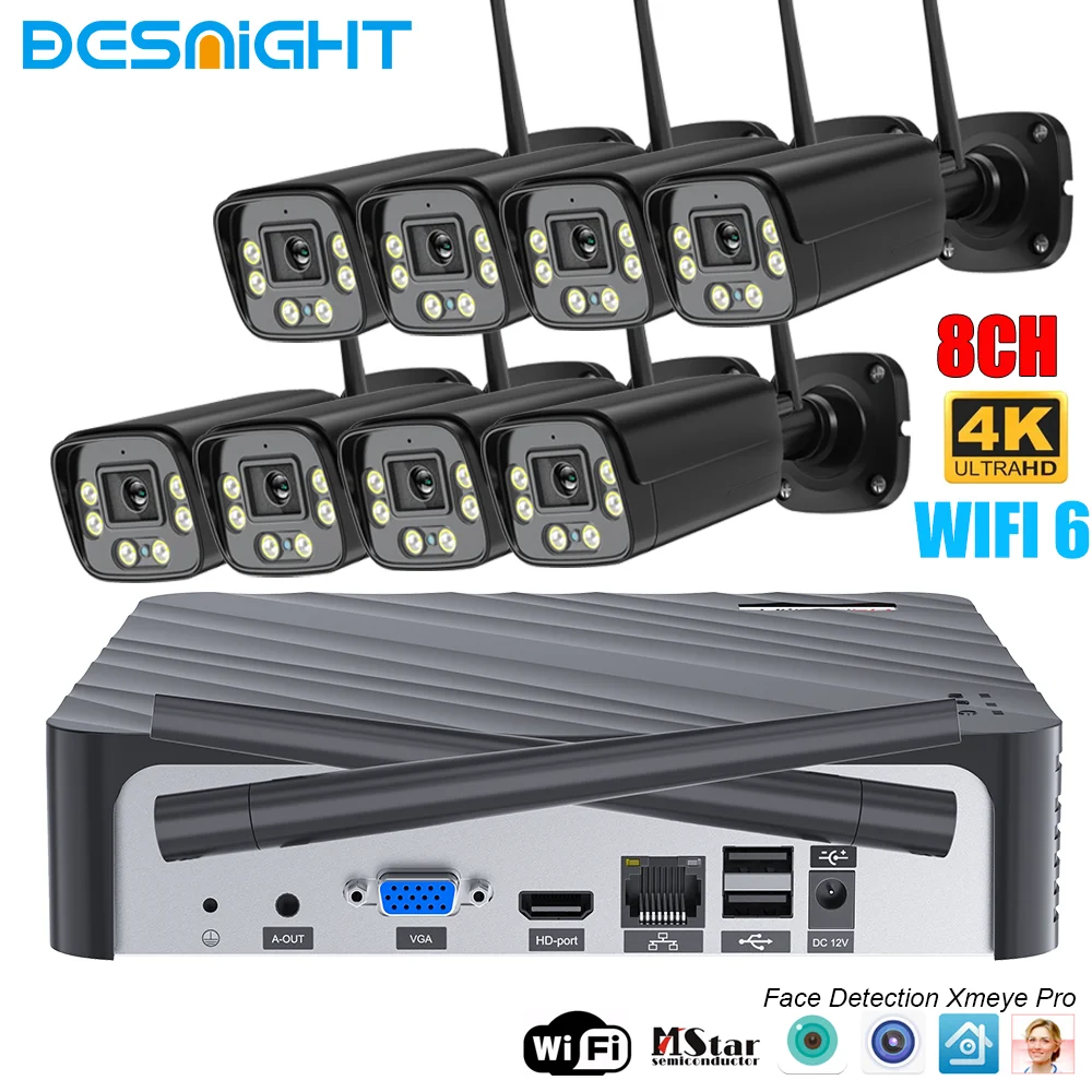 New 5MP 1944P CCTV 8CH Wireless NVR kit 5MP 3MP Outdoor IR Night Vision IP Wifi Camera Security System Surveillance