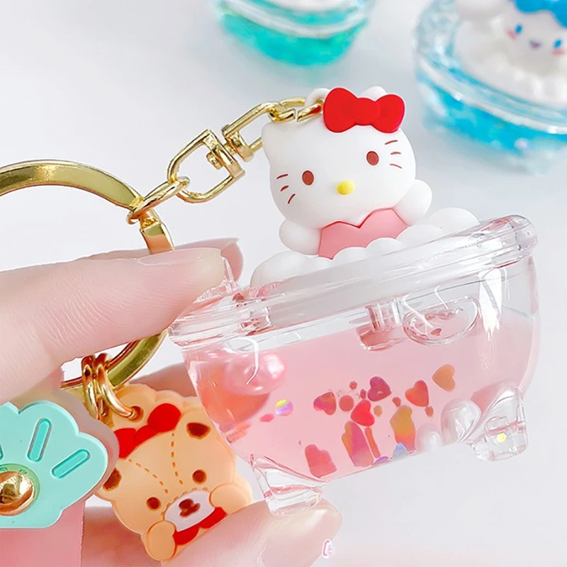 MINISO Sanrio KUROMI 4 estrellas serie Cinnamoroll I love take a bath Keychai MELODY Girly School bag adornos llavero