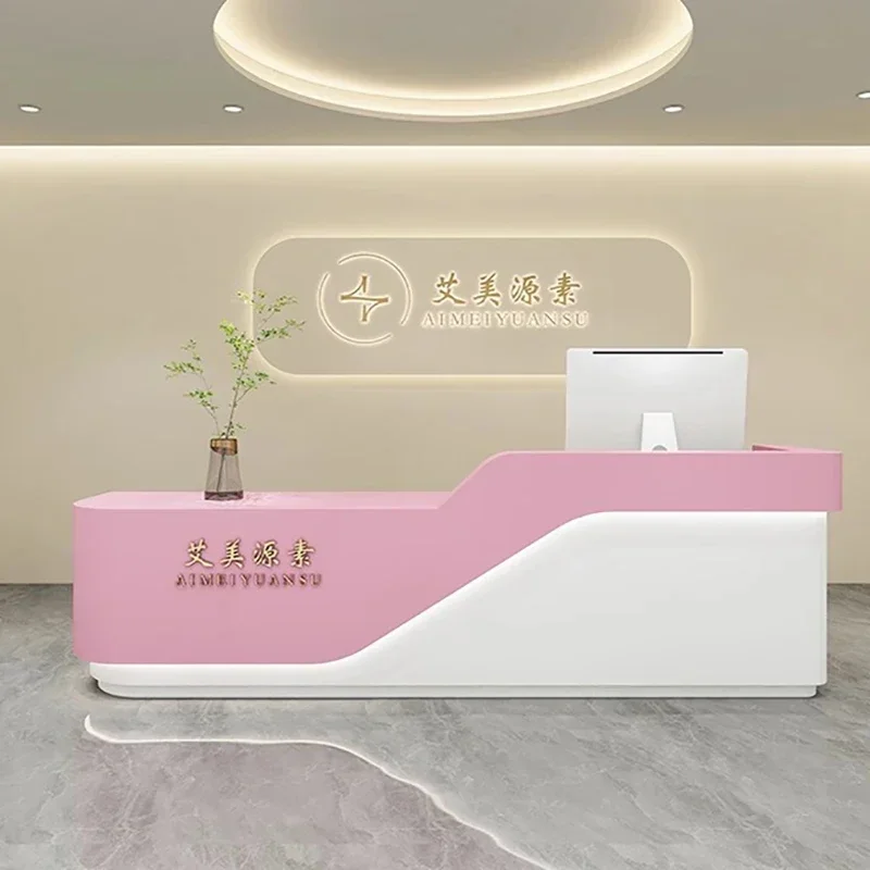 

Furniture Luxury Shop Counter Entrances Reception Tables Counters for Small Store Business Minimalist Grocery Modern Desk Long