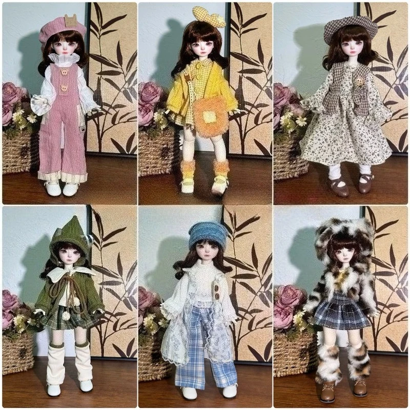 Vêtements d'automne pour poupée BJD 30cm, costume adapté à la poupée 1/6, ensemble jupe pull, accessoires de déguisement pour enfants