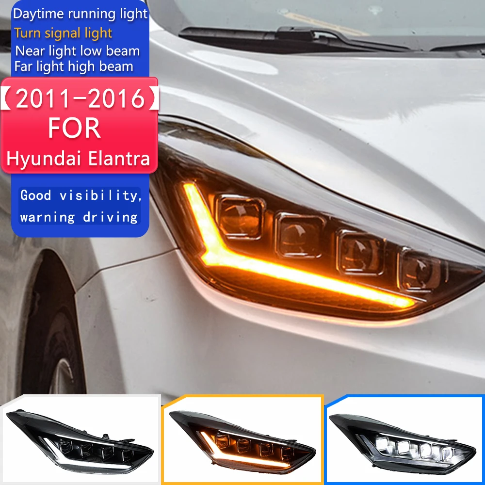 

Car Styling Head Lamp for Hyundai Elantra Headlights 2011-2016 Avante MD LED Headlight DRL Hid Bi Xenon Auto Accessories