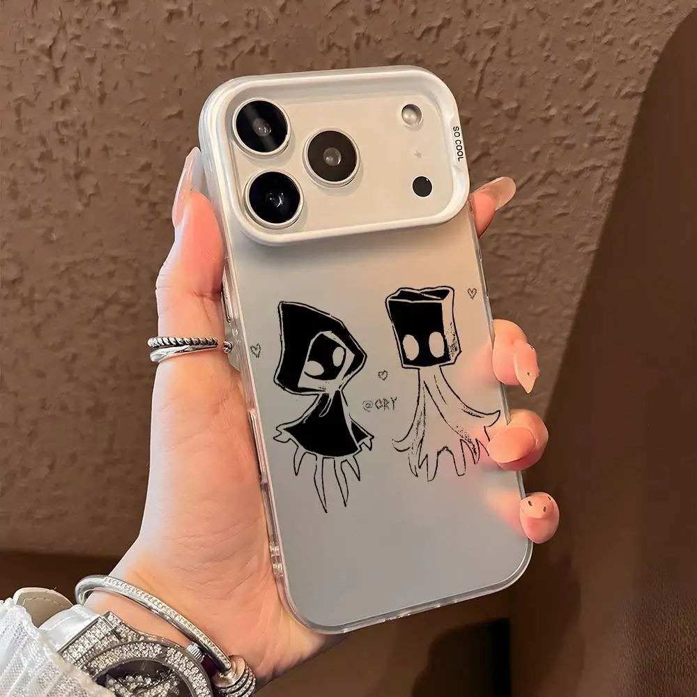 LittleS Game N-Nightmares جراب هاتف آيفون 17 16 15 14 13 12 11 Pro Max Air متعدد الألوان ماتي ليزر معدني أورورا فوندا