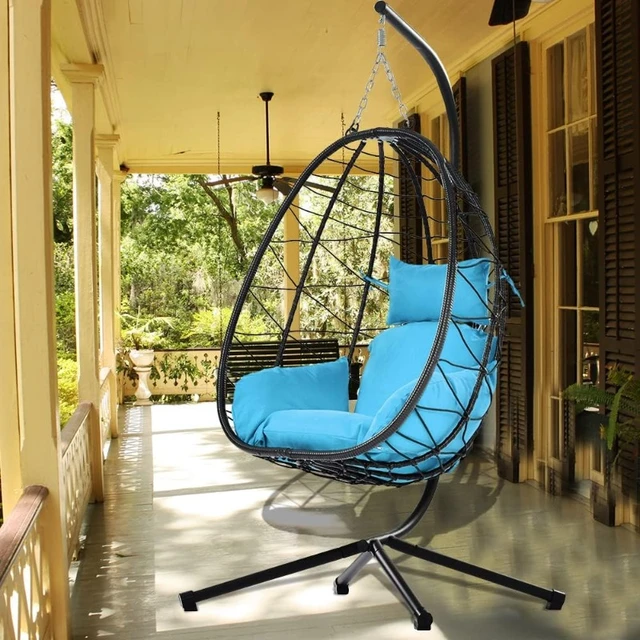 Outdoor wicker swing with stand sale