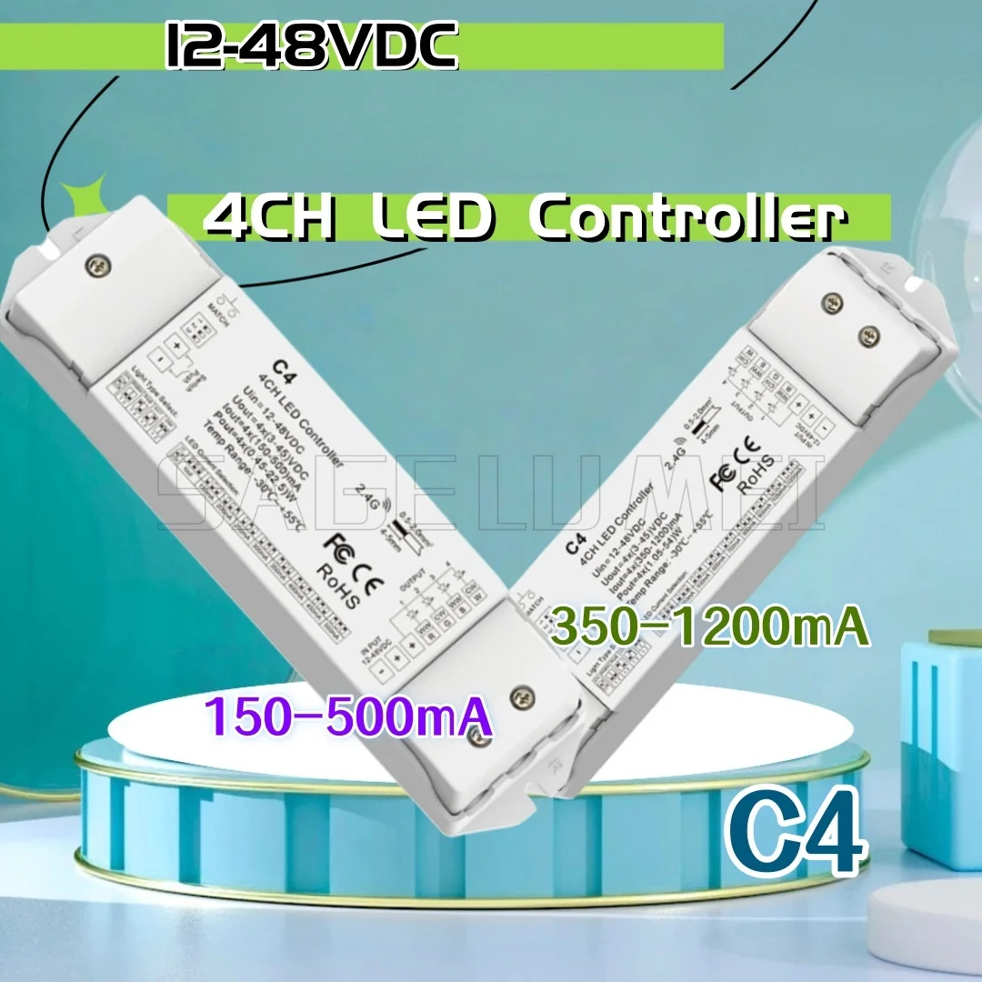 SKYDANCE C4 Push Dim Dimmer LED Controller 4CH*(150-500mA) (350-1200mA) For single color dual color and RGB/RGBW remote control