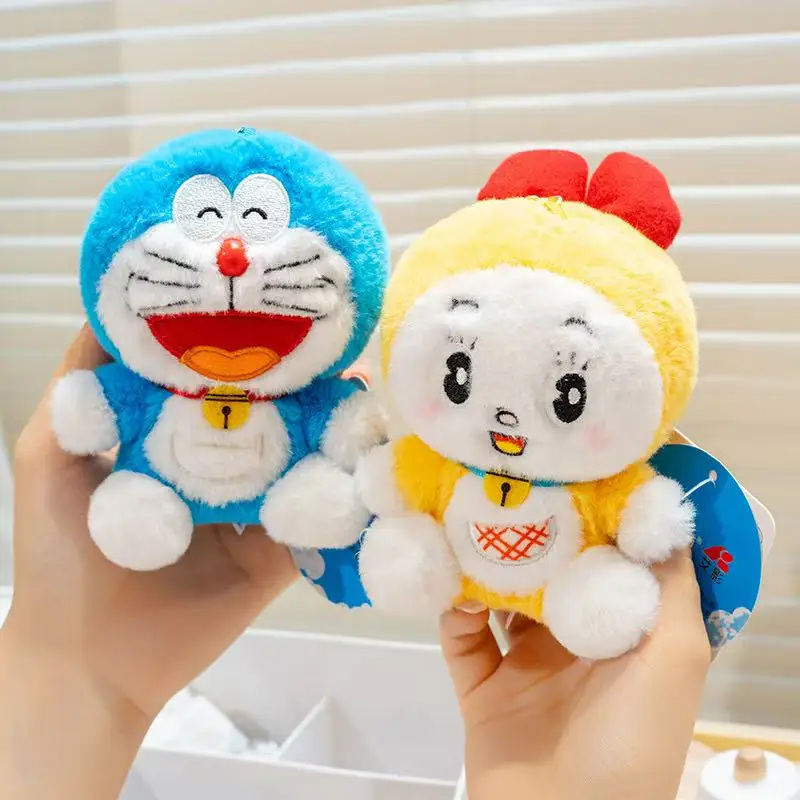 10 cm neueste Doraemon-Serie Rucksack-Anhänger Schlüsselanhänger gefüllt Plüschtier handgemachte Puppe Cartoon Anime süßes Geschenk billige lustige Puppe