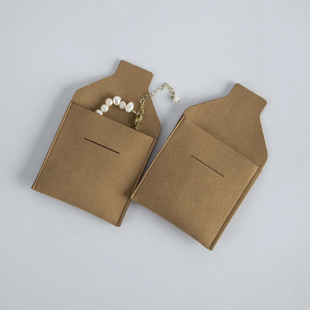 Microfiber Envelope Flap Jewelry Packaging Pouches Luxury Suede Earrings Ring Necklace Wedding Favors For Guests Bulk Small Bag