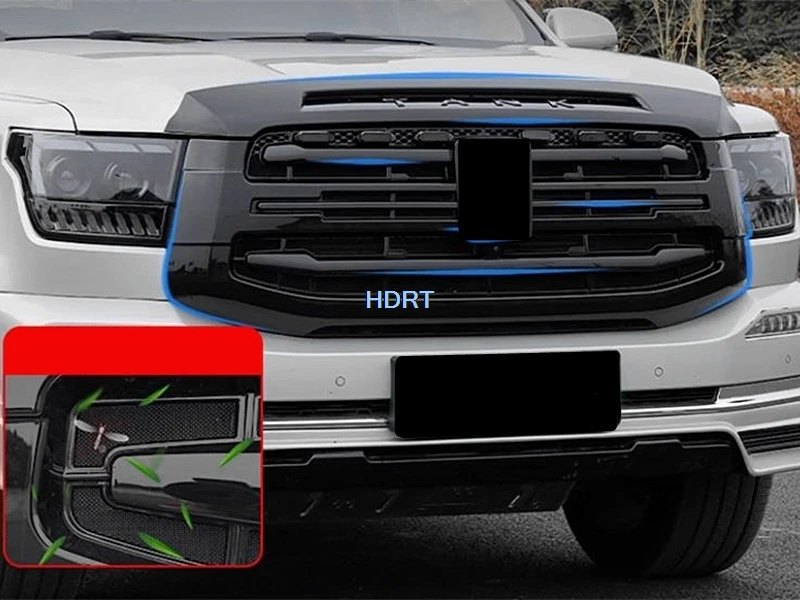 Car Style Insect Screen Mesh Front Racing Grille Anti Bug Net Condenser Cover Accessories For Great Wall GWM Wey Tank 500 2022 +