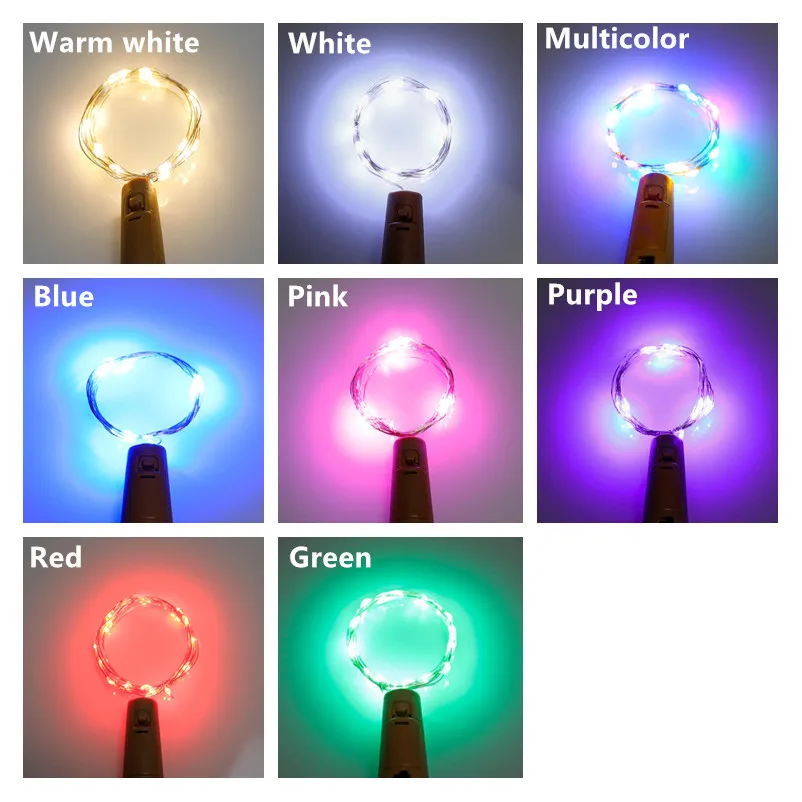 Guirlande lumineuse LED pour bouteille de vin, 10 pièces, 5 pièces, fil de cuivre, décoration d\'arbre de noël, lumières d\'extérieur pour la maison,