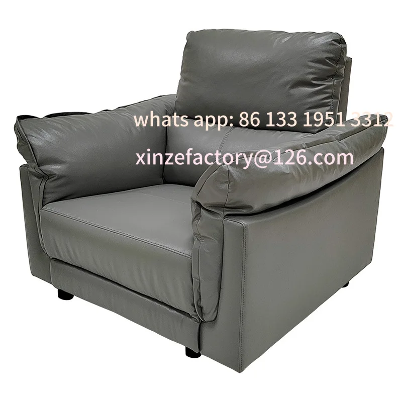 

Customizable Basement Home Theater Leather Sofa Living Room Electric Single Sofa