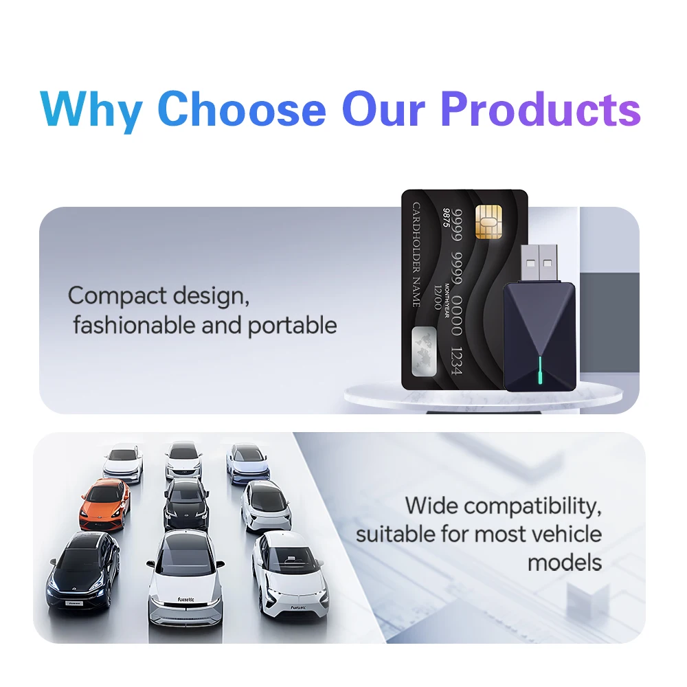 BYLITU Mini U3 سلكي إلى محول CarPlay Android التلقائي اللاسلكي، التوصيل والتشغيل لـ 98٪ سيارات أصلية، لا حاجة إلى بطاريات. #6