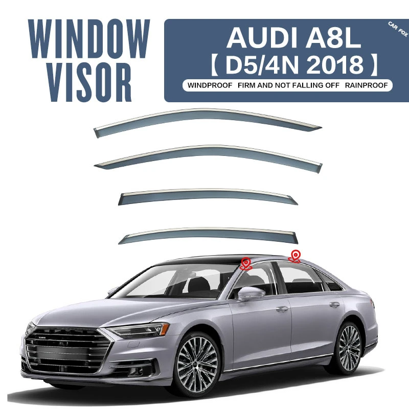 

Fit For AUDI A8L D5 Window Visor Awnings Shelters Rain Mirror Eyebrow Wind Deflector Not Fit A8 Model