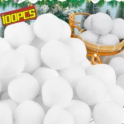 100/1PCS Fake Snow Fight Ball Artificial Snowball Winter Toss Ball Fluffy Fun Stress Toy for Indoor Throw Game Christmas Present