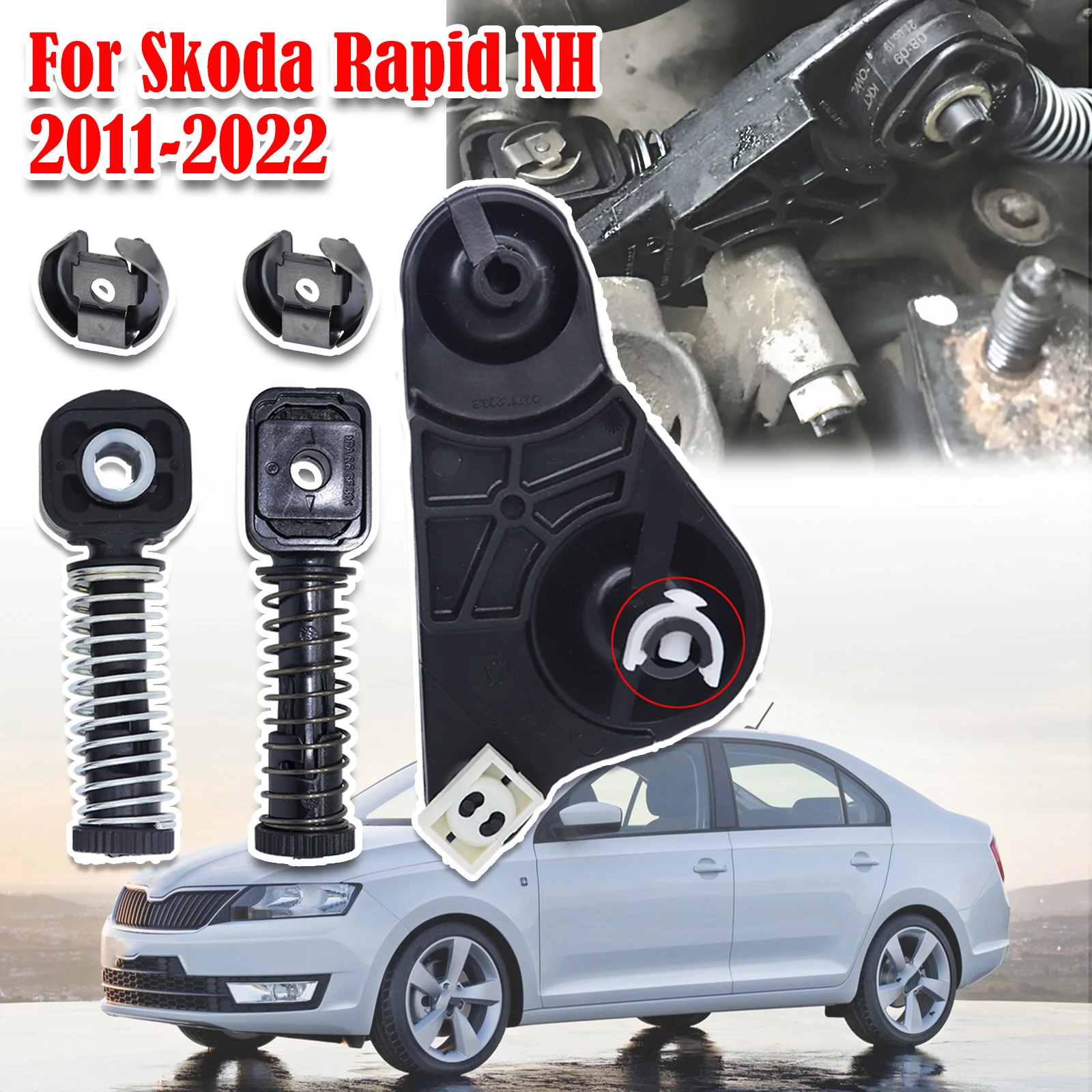 

For Skoda Rapid NH Relay Lever Bowden Cable Catch Lock Washer Set Gear stick Selector Shifter Linkage End Replacement 2011-2022