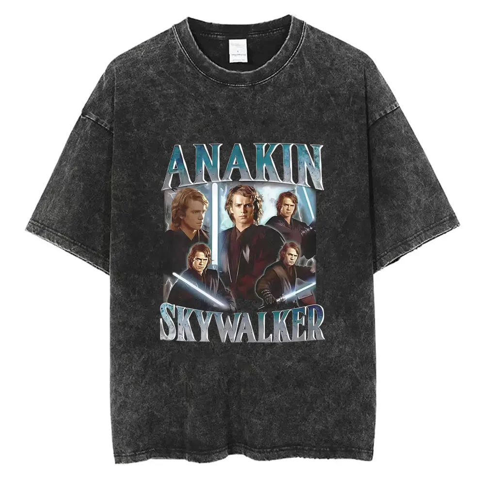 

Anakin Skywalker Vintage Washed T-shirt Men Women Casual Oversized Streetwear Male Fashion T Shirts Unisex Soft Cotton Tshirt