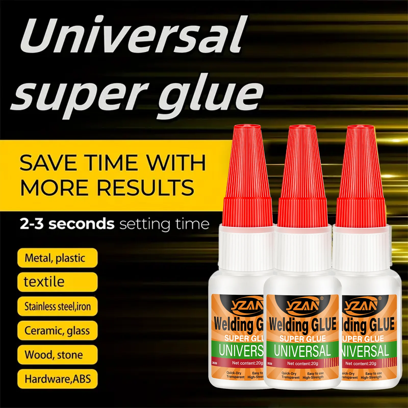 JXVX 20g Drewno, guma, szkło, super płynne, uniwersalne skórzane buty, materiały biurowe 502 Instant Strong Bond skórzany