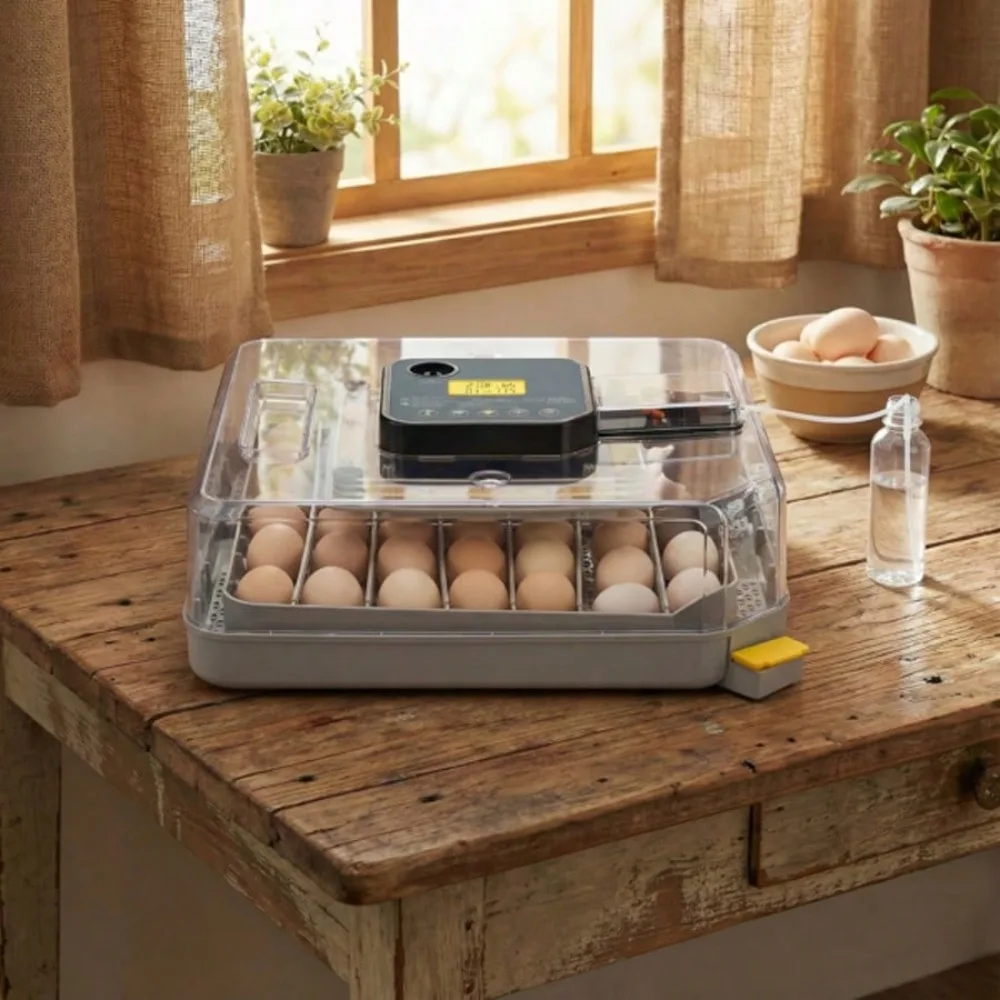 

48H Pro 48-Egg Incubator 110V 85W, Fully Automatic Egg Turner, LED Egg Candler, Auto Temperature & Humidity Control