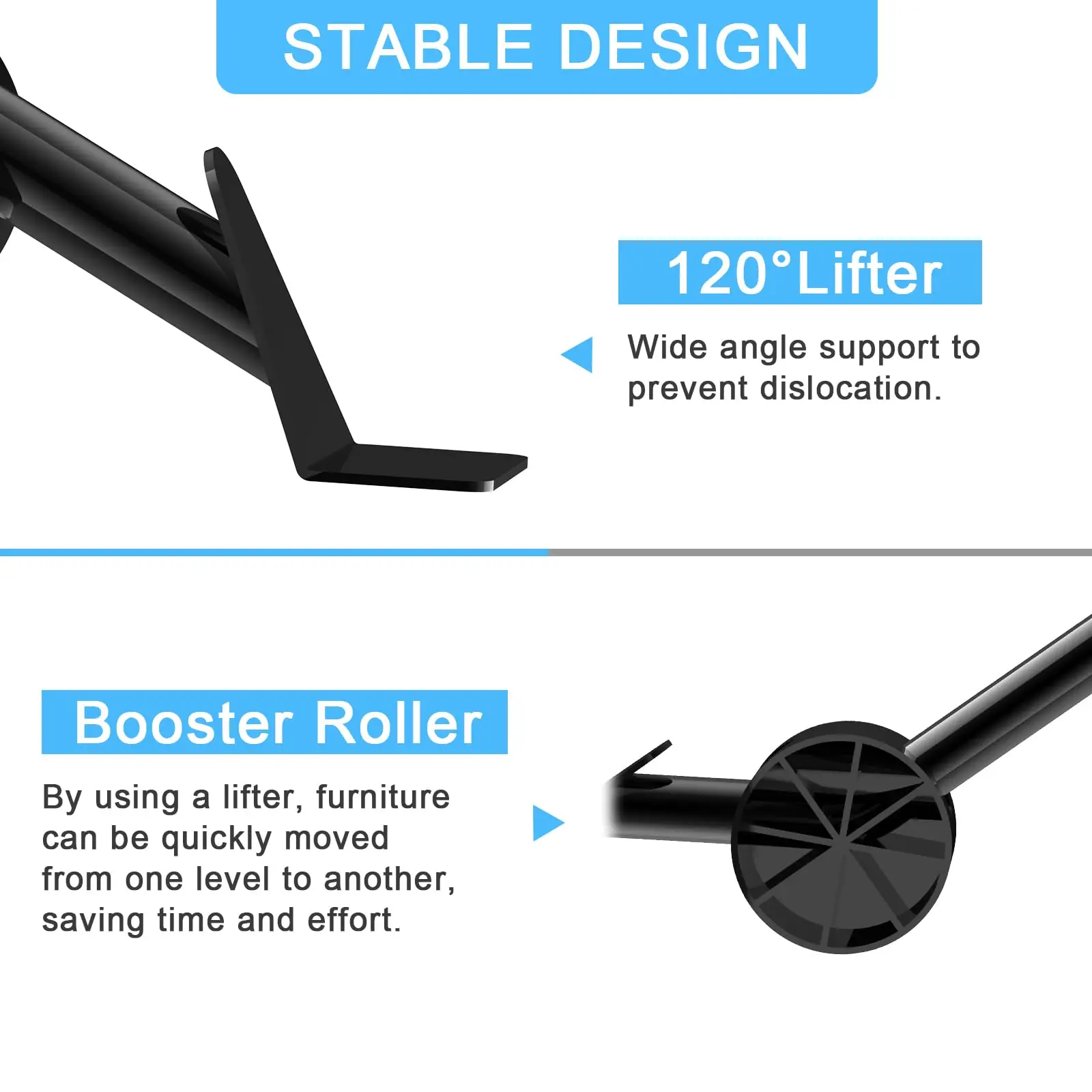 Juego de Herramientas para Mover elevadores de muebles, elevador de muebles de acero resistente, aparato de transporte, rodillo Dolly para lavar