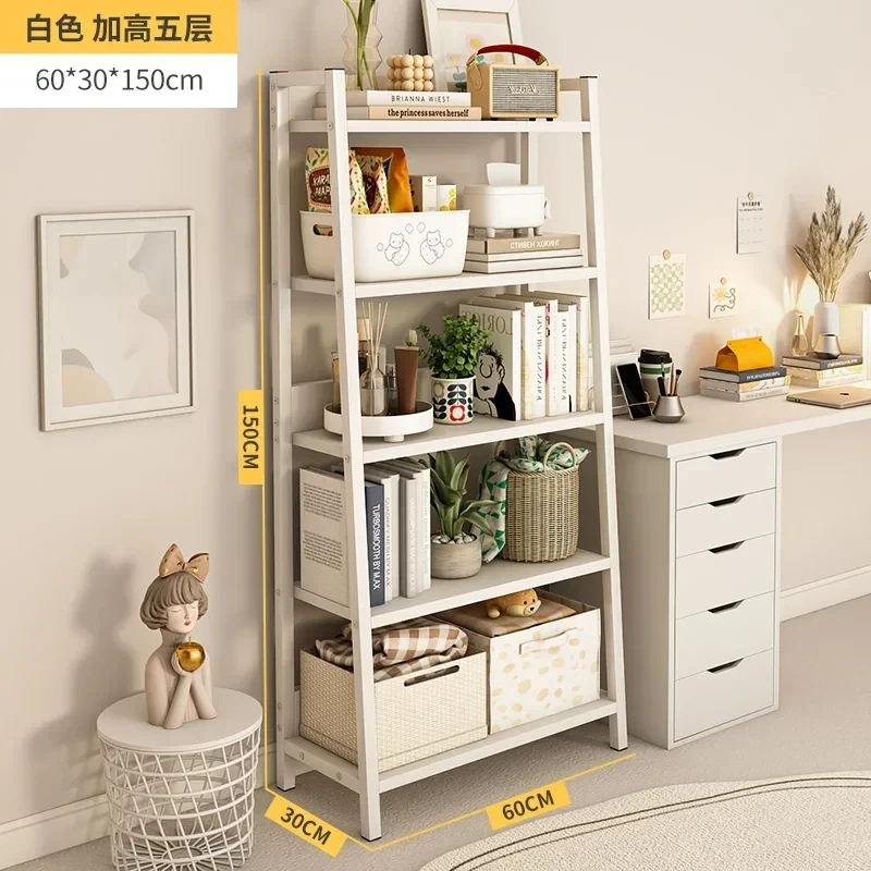 Ladder Display Bookcase White Nordic Organizer Modern Bookshelf Storage Kitchen