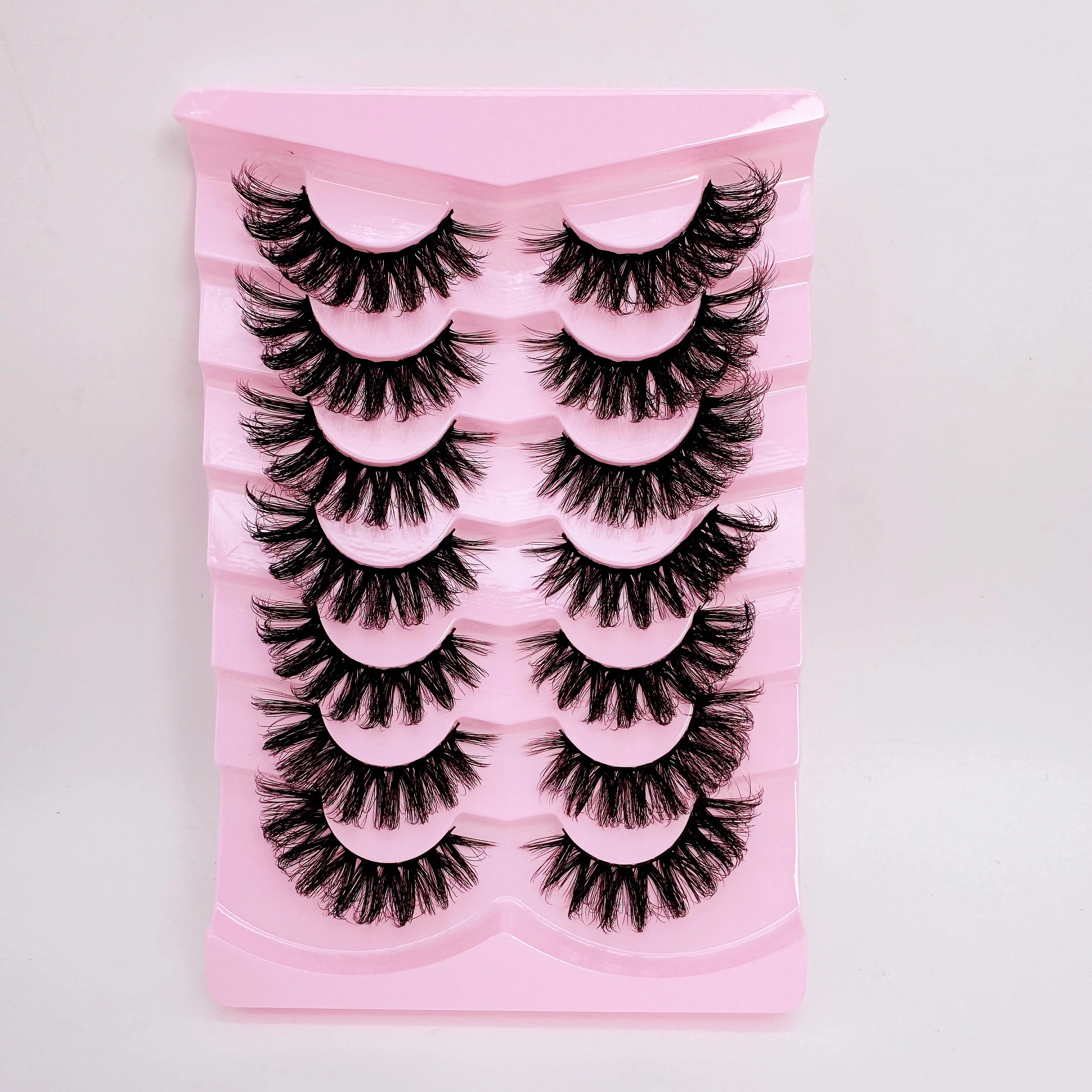 7 pares de cílios postiços fofos, tira fina completa de 20mm, cílios postiços encaracolados com volume 8D, hipoalergênico, acessório de beleza diária