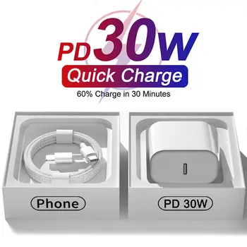 適用於蘋果的 PD 30W USB Type-C 充電器,適用於 iPhone 15/13/12/11/14/16 Pro Max Plus/XR/X/iPad 快速充電器轉接器和快速充電器 8 最佳銷售 蘋果充電器適配器 - №1