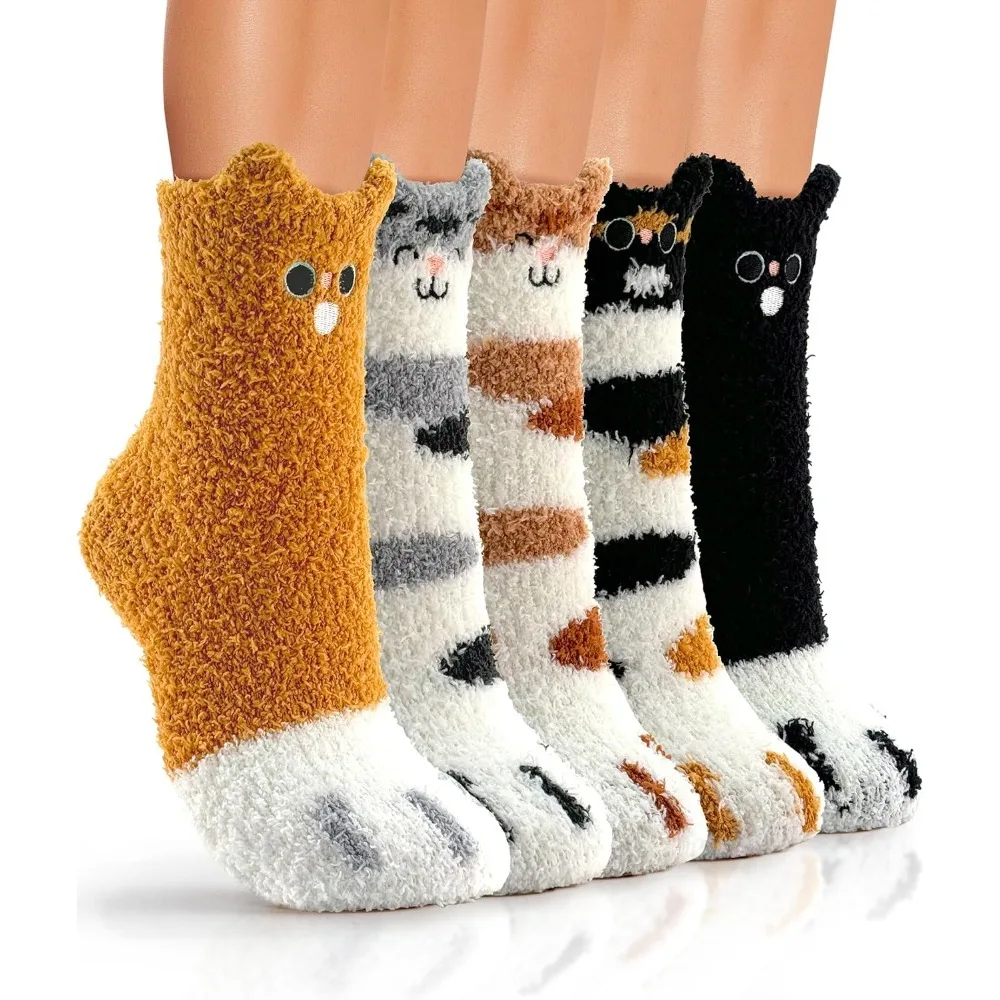 

Warm & Cozy Gifts for Women, Stocking Stuufers, Fluffy Fuzzy Plush Sleeping Slipper Socks - Soft Warm Fabric