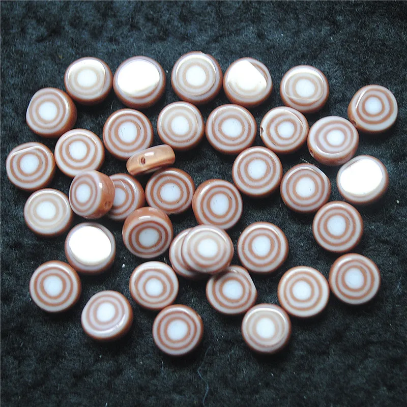 45PCS New Glass Beads Brown Colors Size 8MM Coin Shape Matching For Women Bracelets Making Accessories