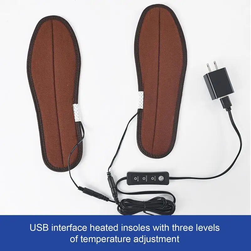 Electric Heating Insoles USB Electric Heated Foot Warmers USB Electric Heating Thermal Insoles For Skiing Hunting Outdoor