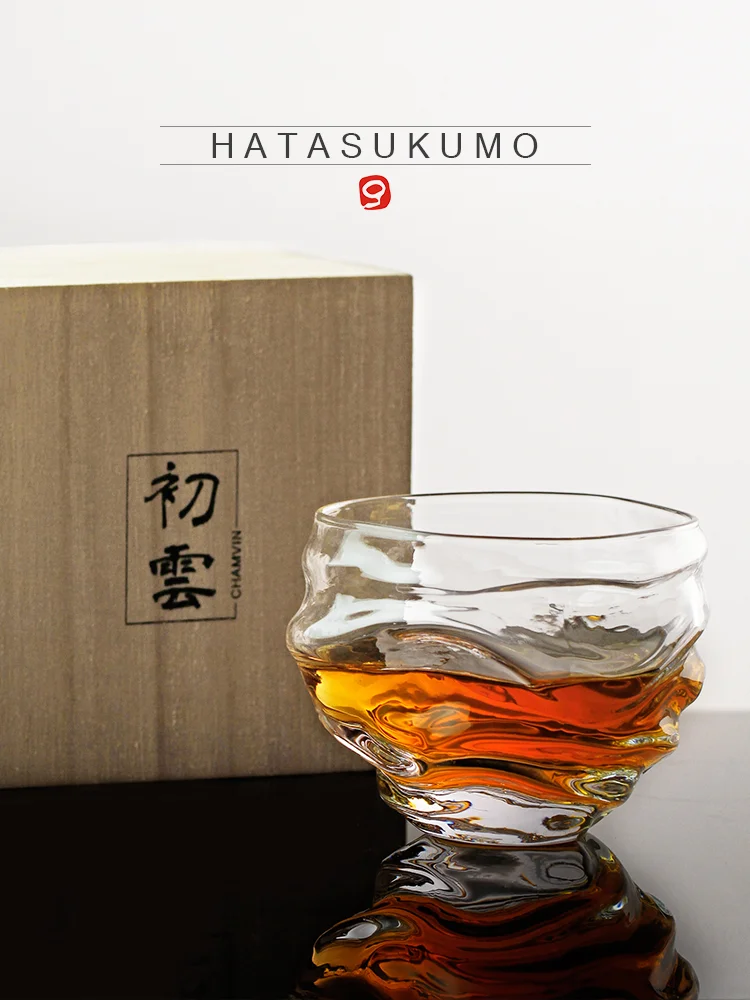 First Cloud Whiskey Crystal Glass Japanese Style Leisure Enjoy Wine Tasting Cup HATASUKUMO Chivas Whisky Snifter Brandy Tumbler