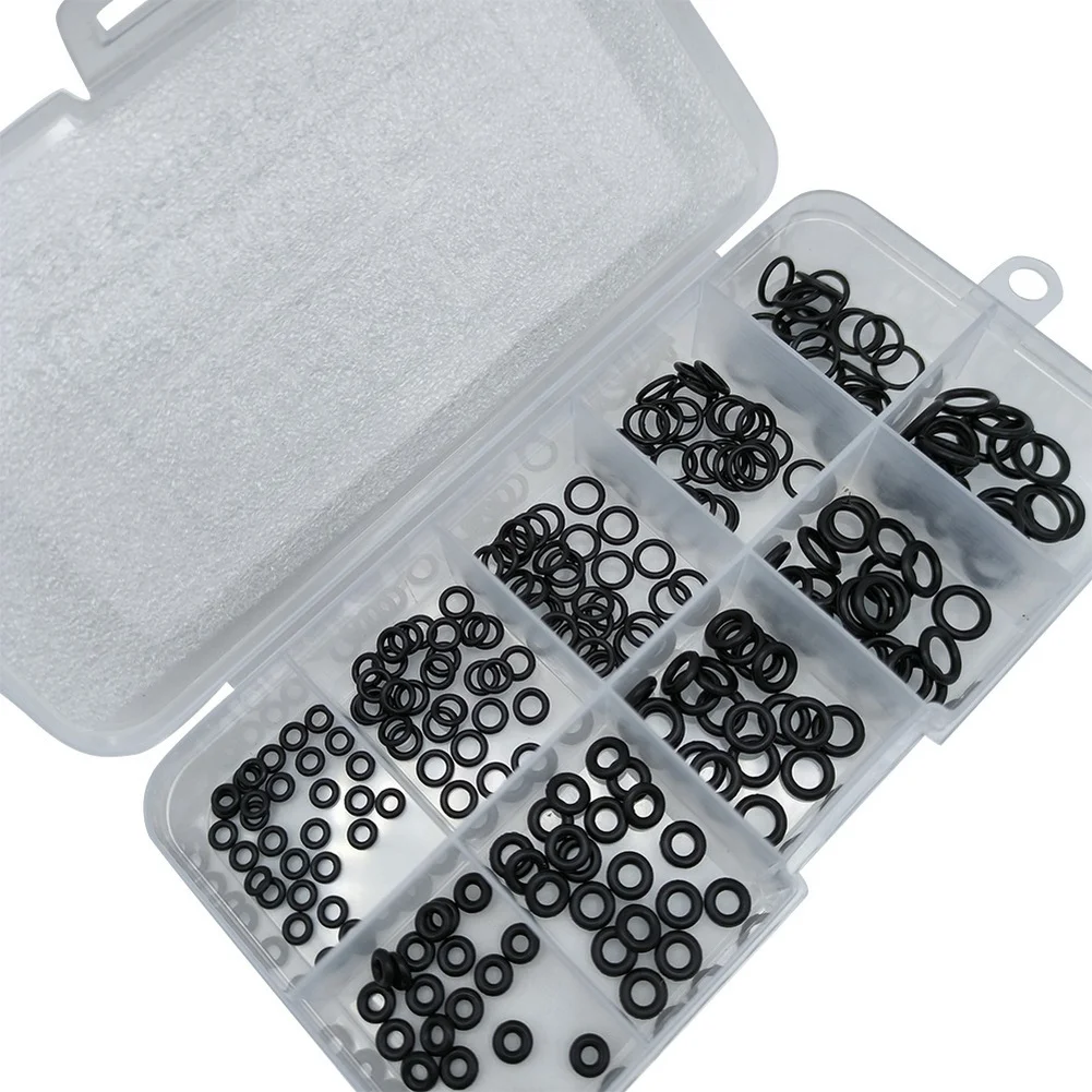250 Piece Nitrile O Ring Assortment with 10 Inner Diameter and Thickness Combinations for Diverse Sealing Jobs