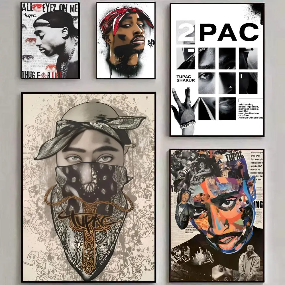 Rapper 2Pac T-Tupac S-Shakur Poster, Wandkunstdruck, geeignet für Wohnzimmer, Schlafzimmer, Bar, Salon, Heimdekoration, Geschenk