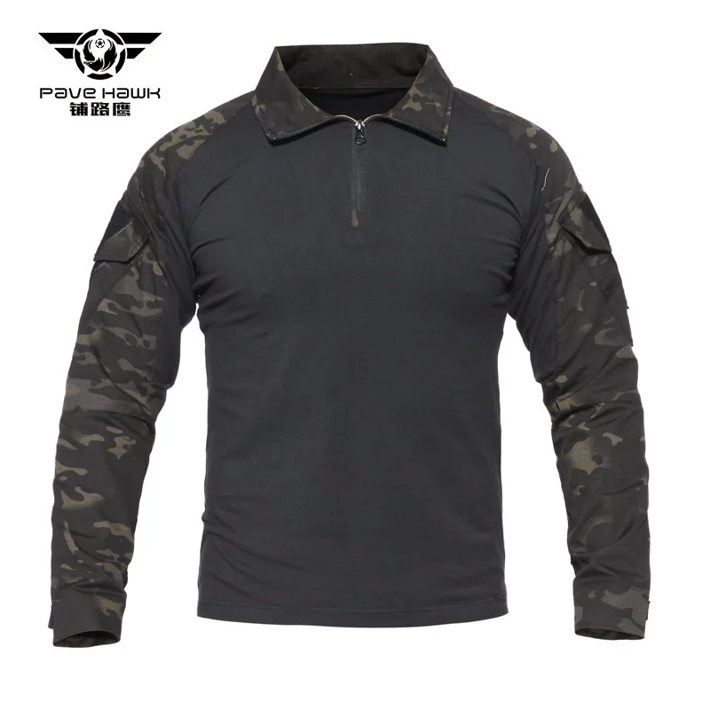 

4XL Outdoor Airsoft CS Field Training Combat Tactical Uniform Shirt Men Women Long Sleeve Camouflage Thick Stretch Fabric Shirts