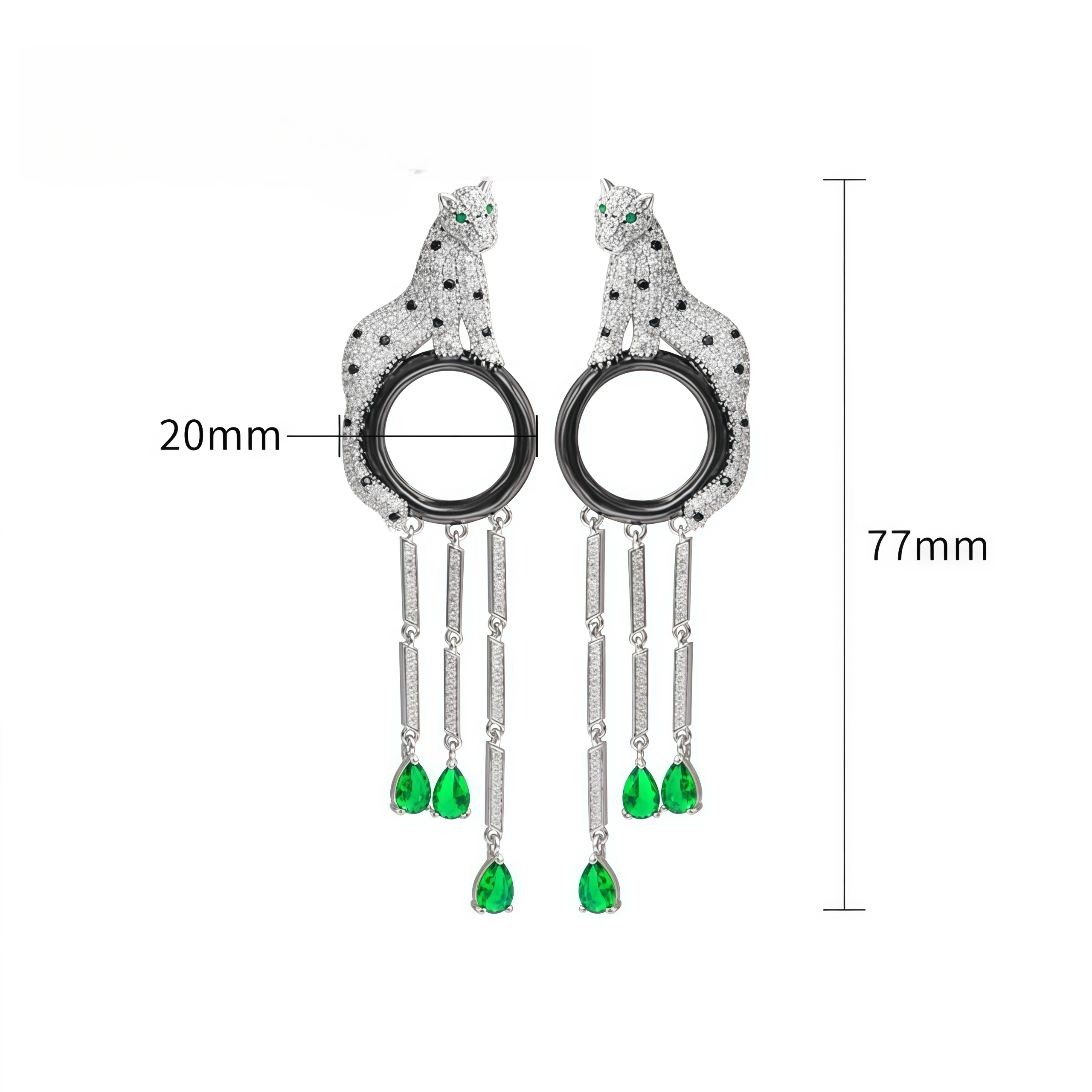 WENXIN Brand MUSHAN MCT Brand New Silver Needle Leopard Earrings With Hollowed Out Diamond Inlaid Zircon Earrings
